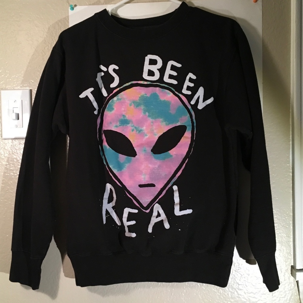 “It’s Been Real” alien Sweater Tie-dye